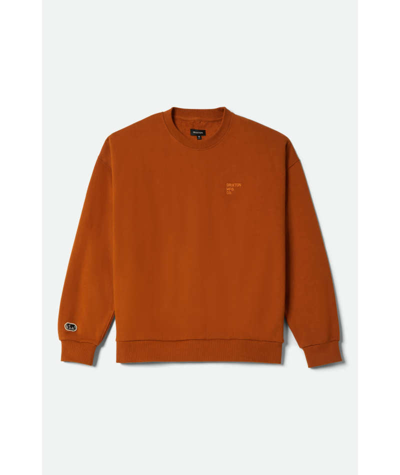 Embroidered Carmel Crew Neck