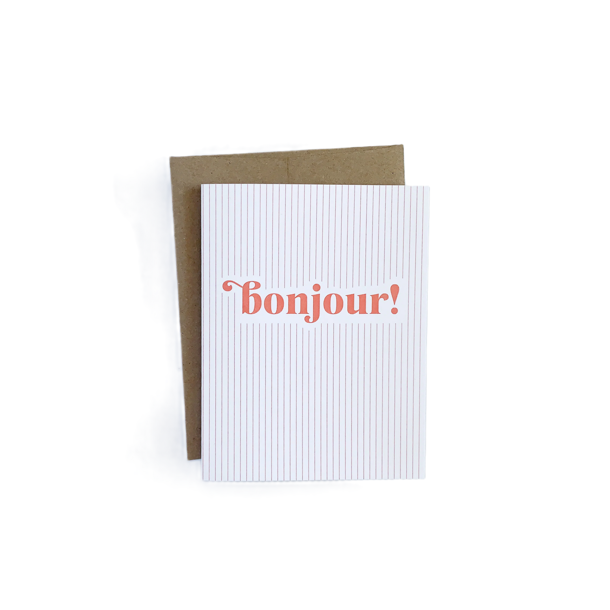 Bonjour Stripes Greeting Card