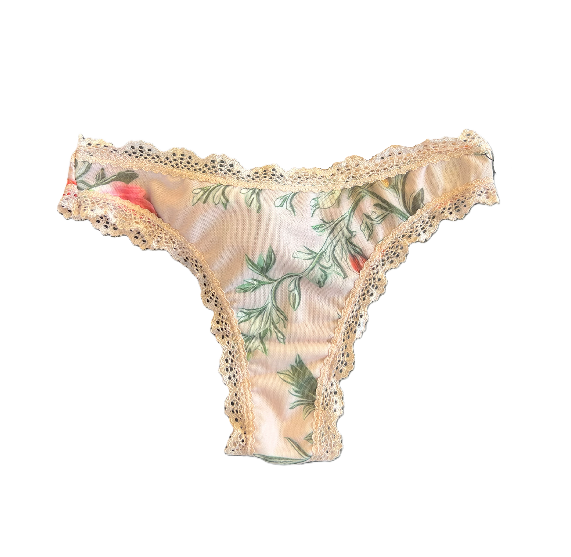 Floral Mesh Thong