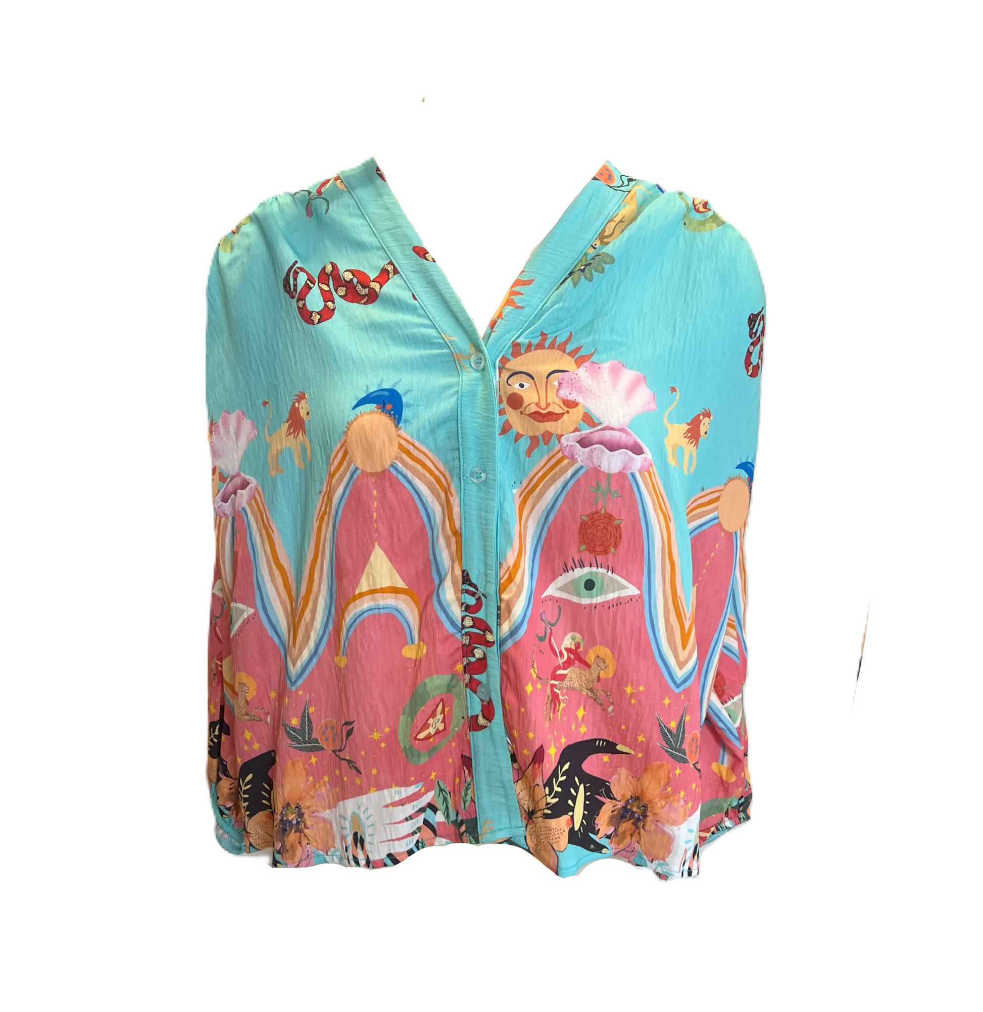 Mykonos Groovy Print Top