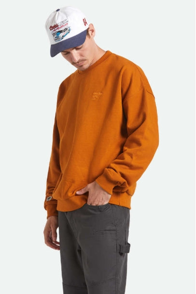 Embroidered Carmel Crew Neck