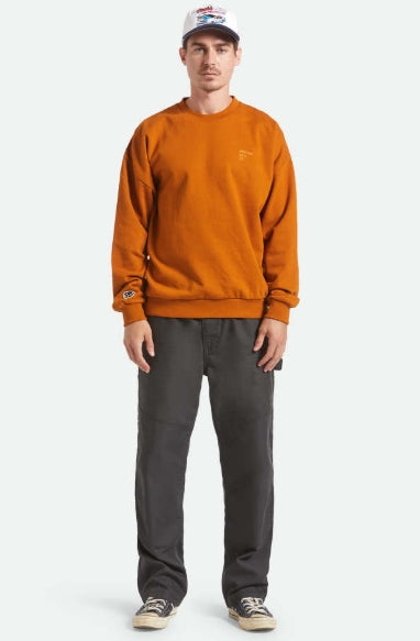 Embroidered Carmel Crew Neck