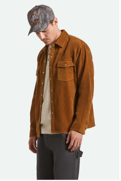 Copper Corduroy Button Up