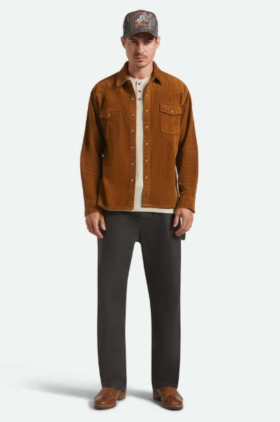 Copper Corduroy Button Up