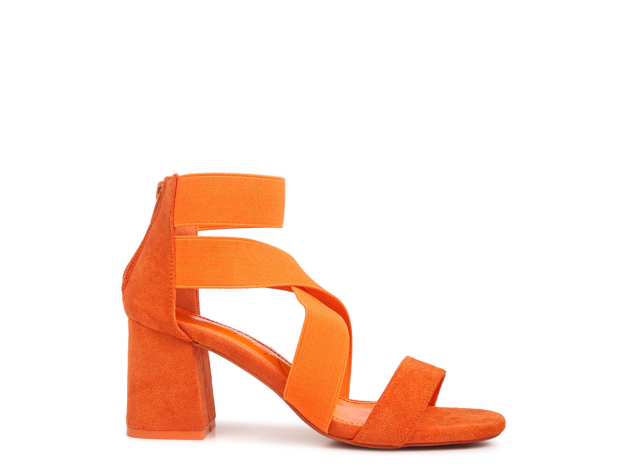 Pumpkin Strappy Block Heels