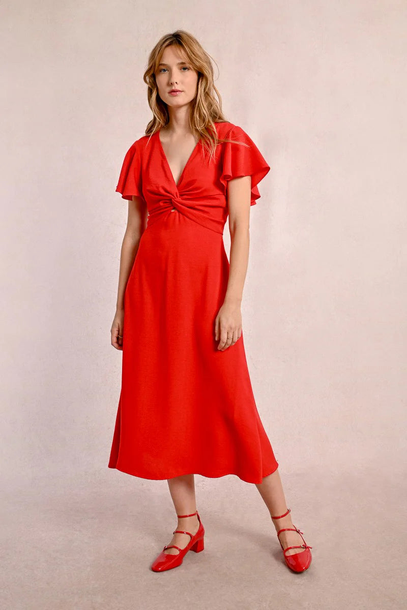 Rori Front Twist Midi Dress