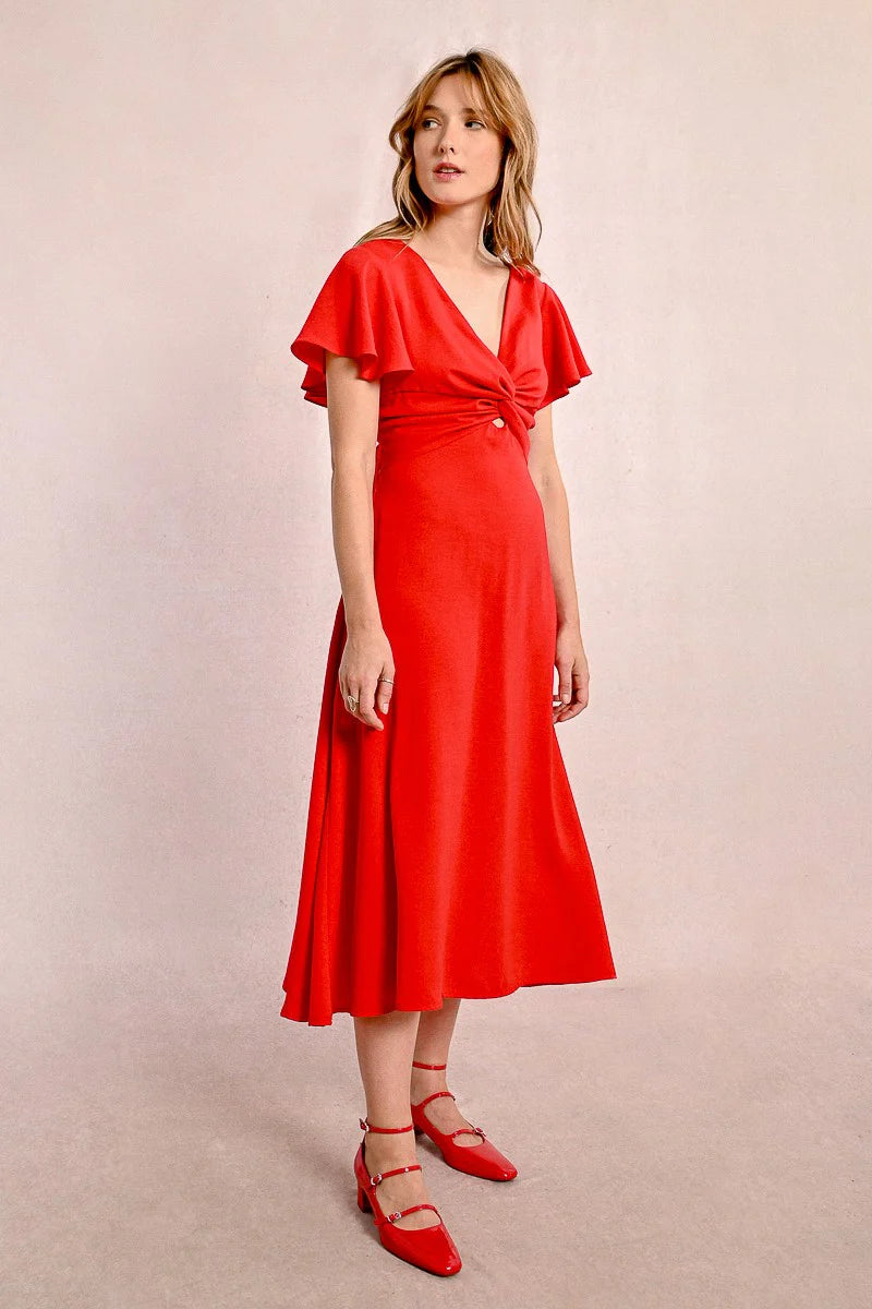 Rori Front Twist Midi Dress