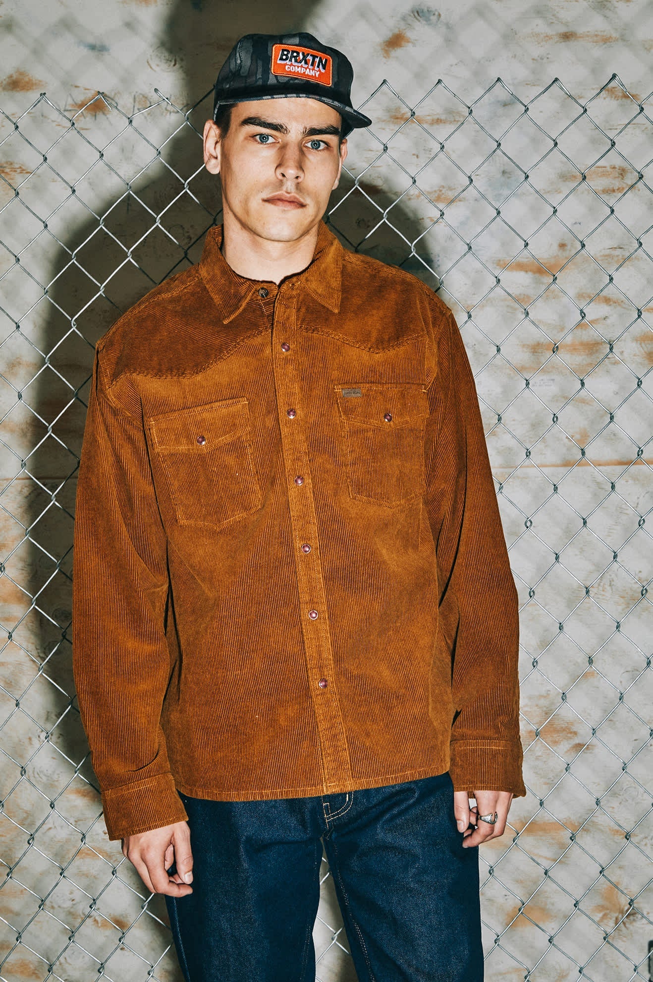 Copper Corduroy Button Up