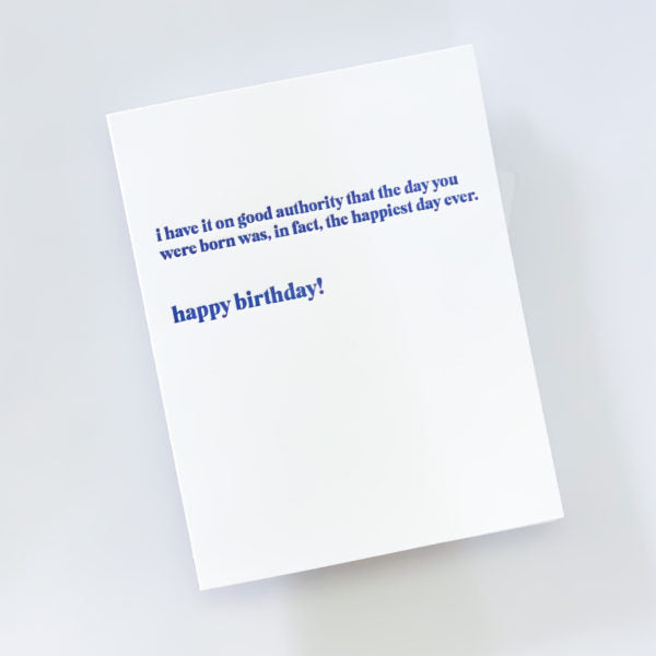 Good Authority Birthday Card