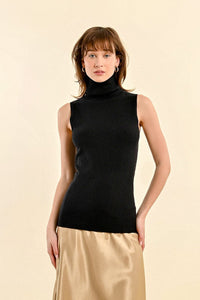 Sleeveless Turtleneck Sweater