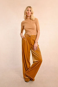 Audrey Wide Leg Velvet Pant