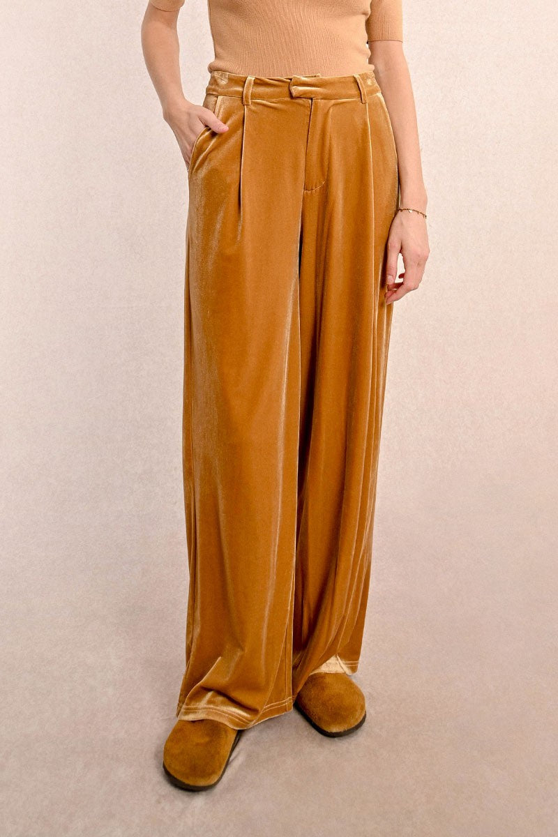 Audrey Wide Leg Velvet Pant