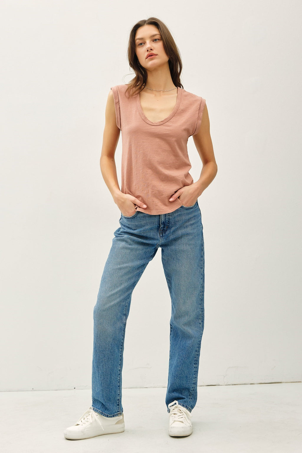 Cap Sleeve Cotton Slub Tee