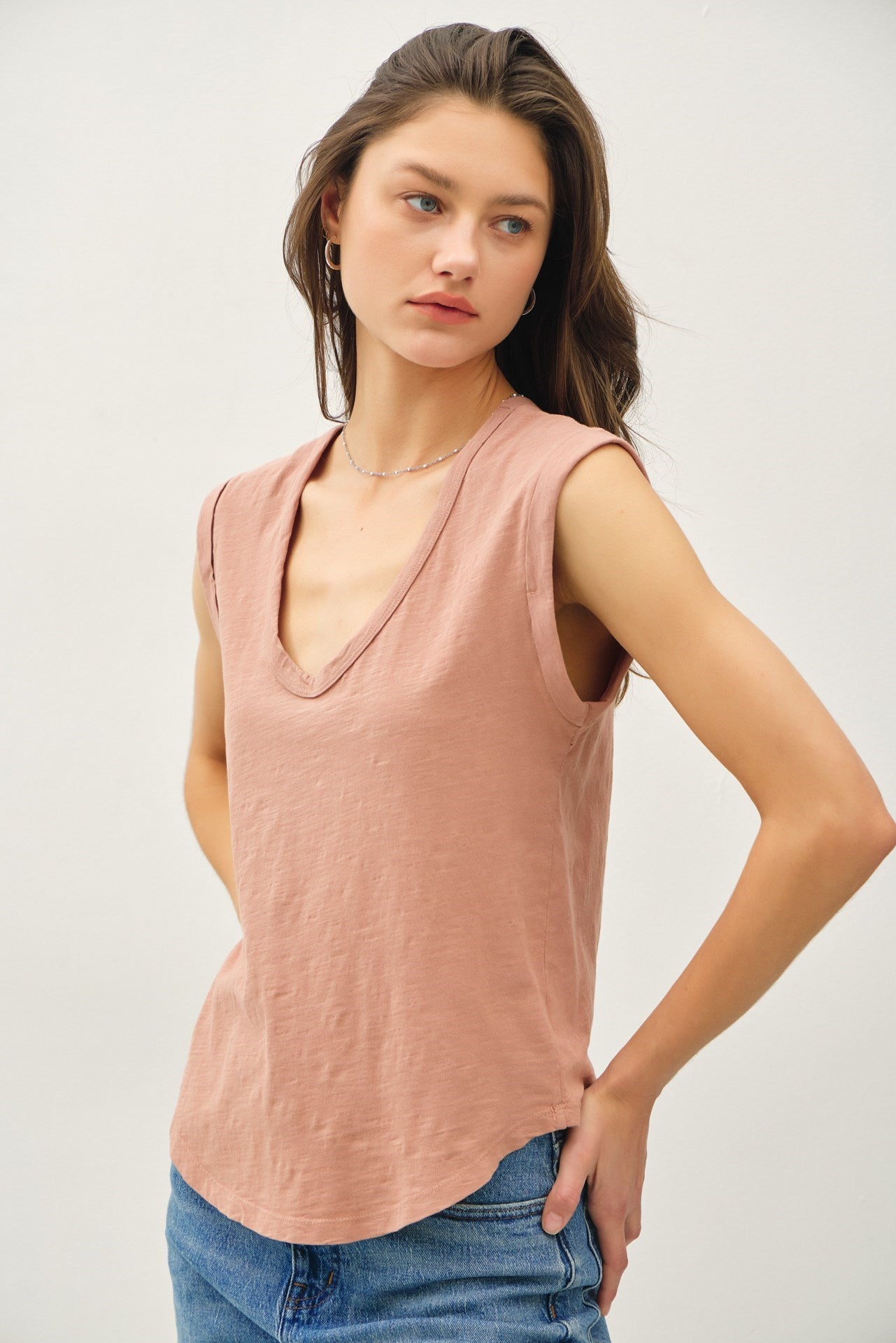 Cap Sleeve Cotton Slub Tee