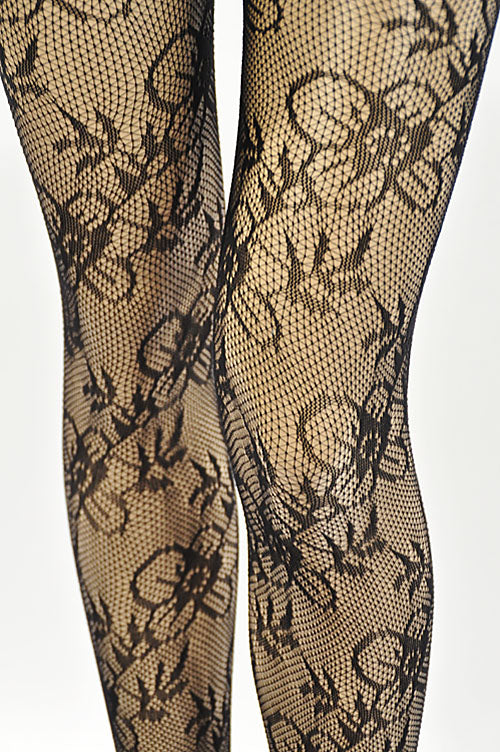 Floral Fishnet Tights