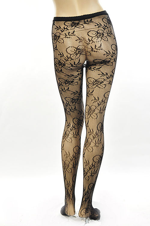 Floral Fishnet Tights