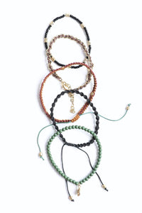 Bead & Woven Cord Bracelet Set