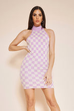 Load image into Gallery viewer, Checkered Halter Dress