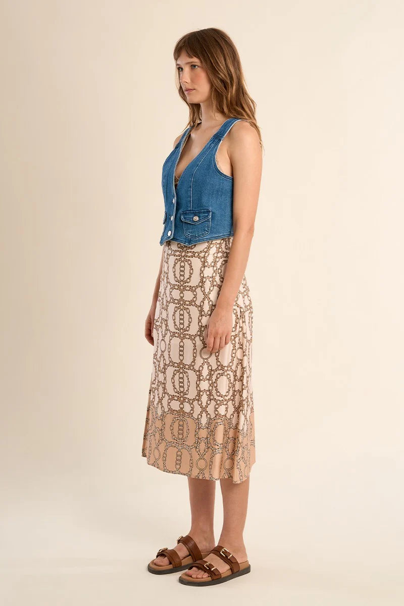 Denim V-Neck Vest