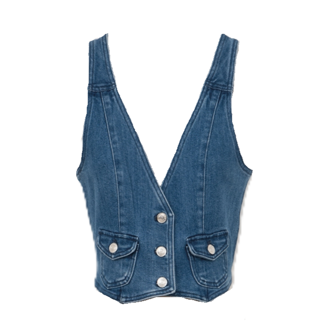 Denim V-Neck Vest