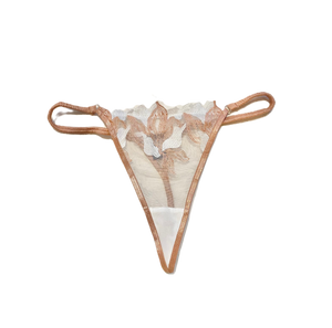 Embroidered Floral Thong