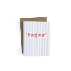 Bonjour Stripes Greeting Card