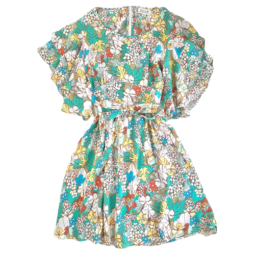 Cora Flutter Sleeve Print Dress