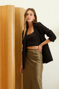 Willow Satin Midi Skirt