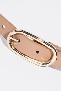 Oval Buckle Genuine Leather Belt