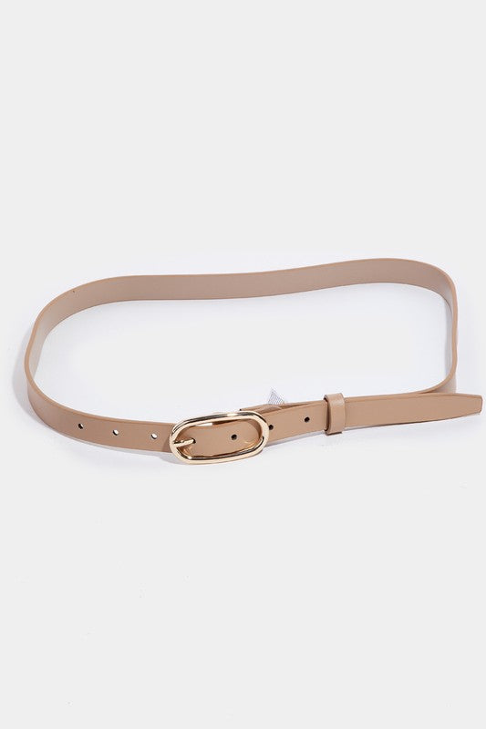 Oval Buckle Genuine Leather Belt