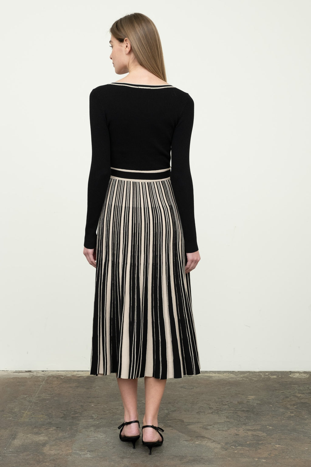 Striped Tie Sweater Dress