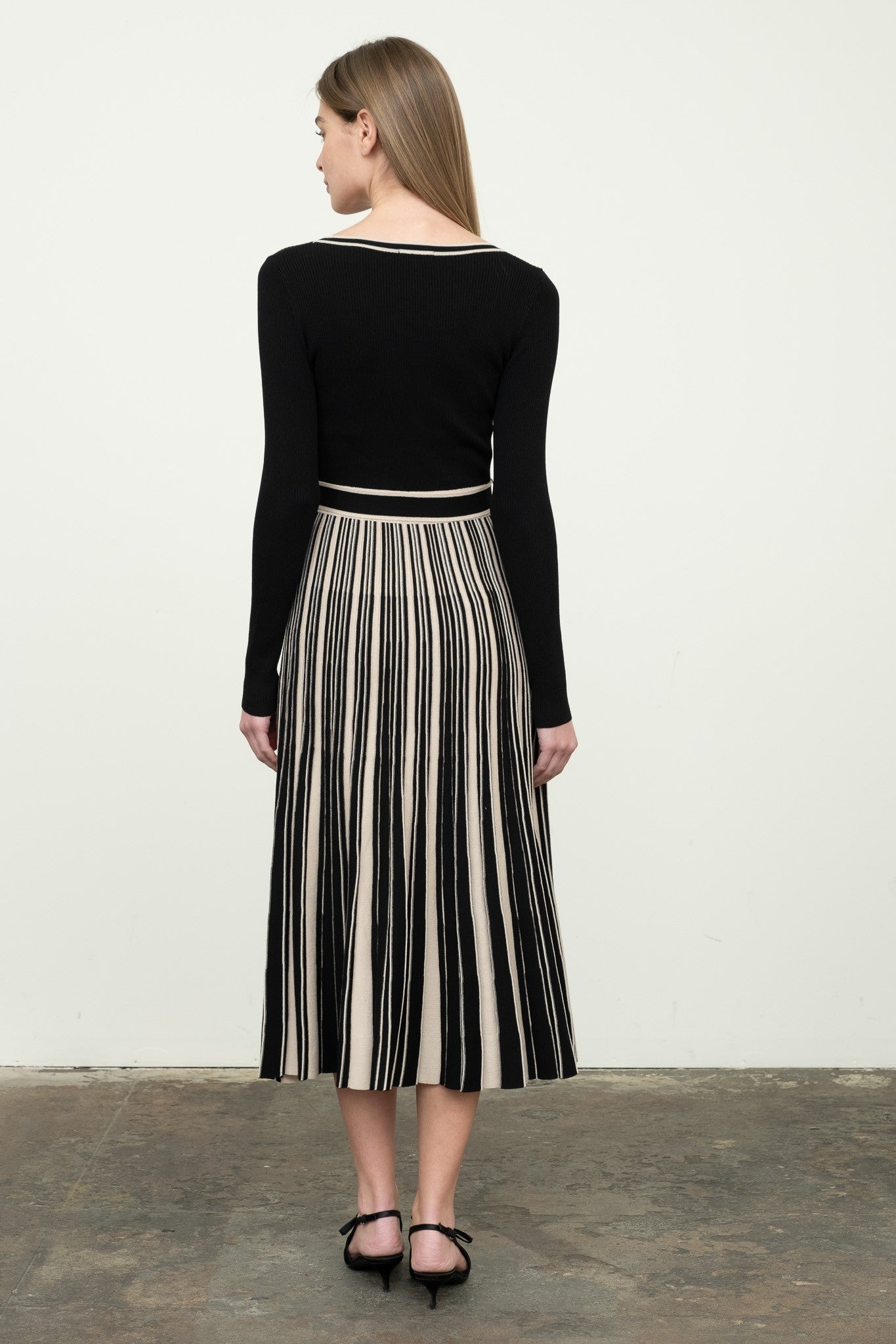 Striped Tie Sweater Dress