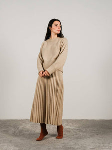 Cashmere Mix Pleated Skirt