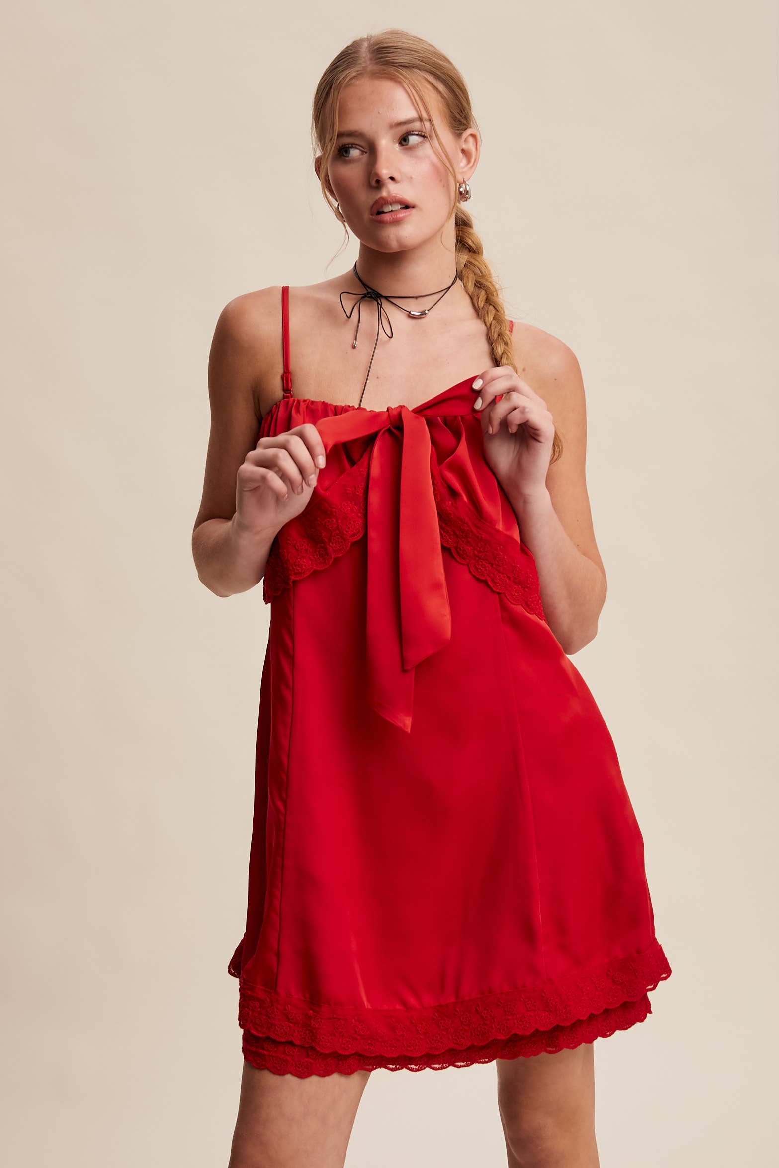 Bow Front Mini Dress