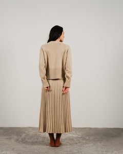 Cashmere Mix Pleated Skirt