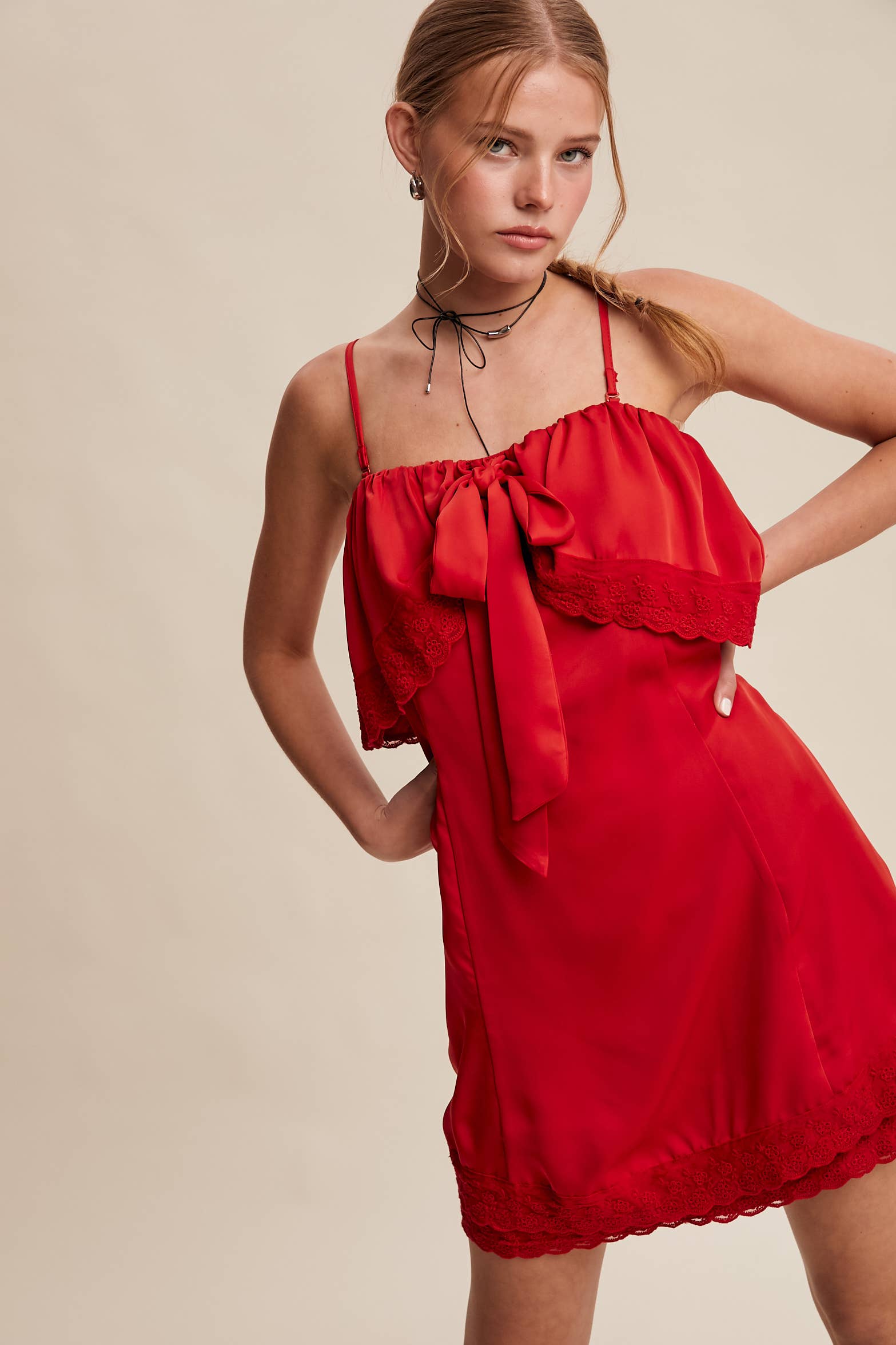 Bow Front Mini Dress