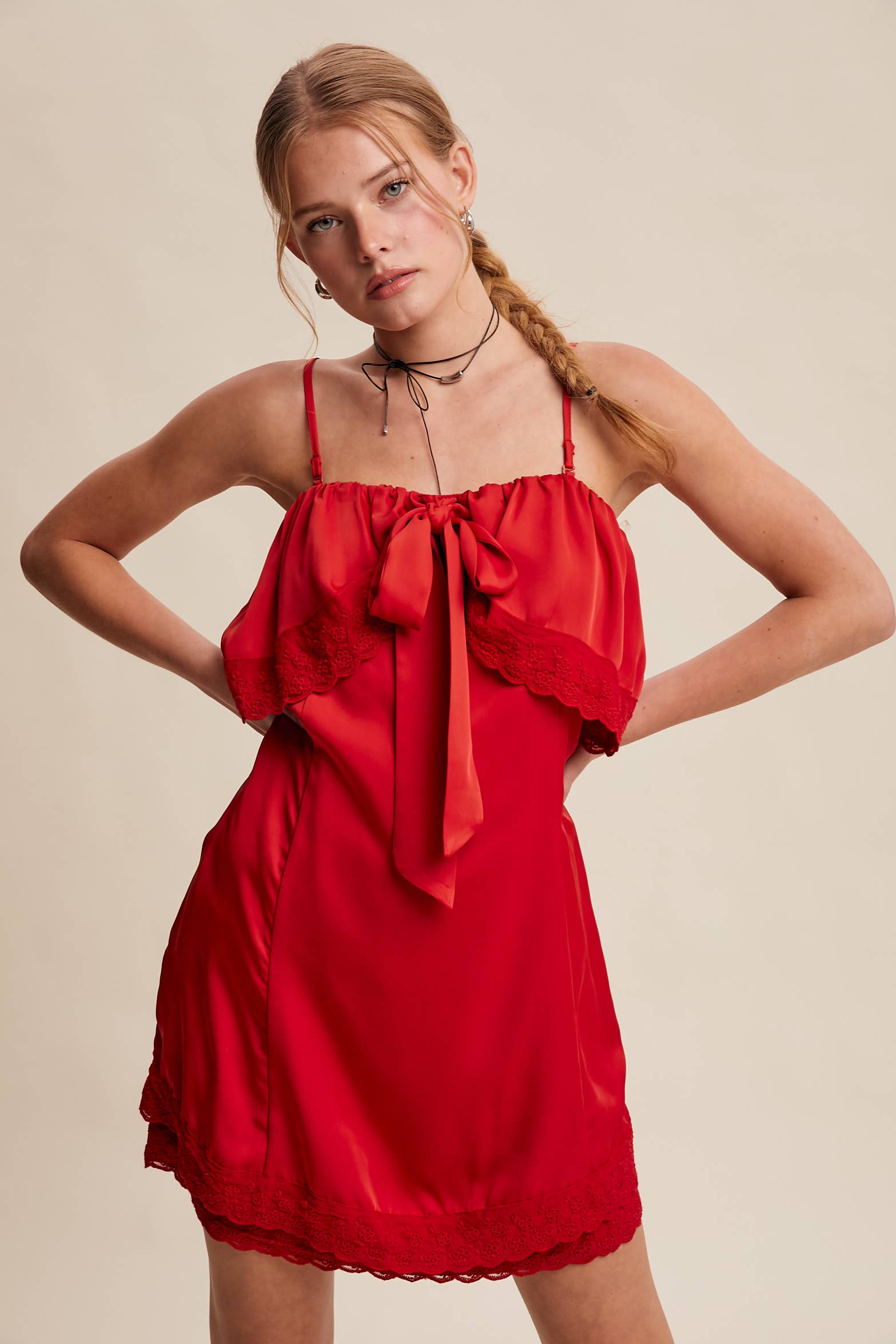 Bow Front Mini Dress