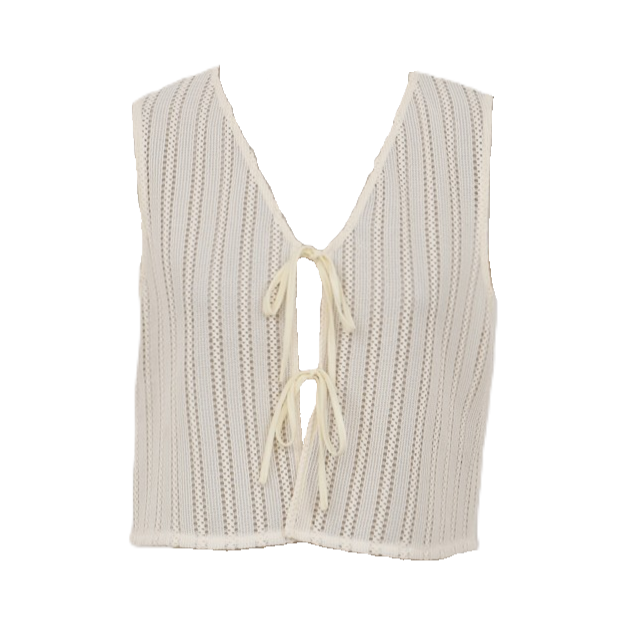Sienna Cropped Top in Openwork Knit