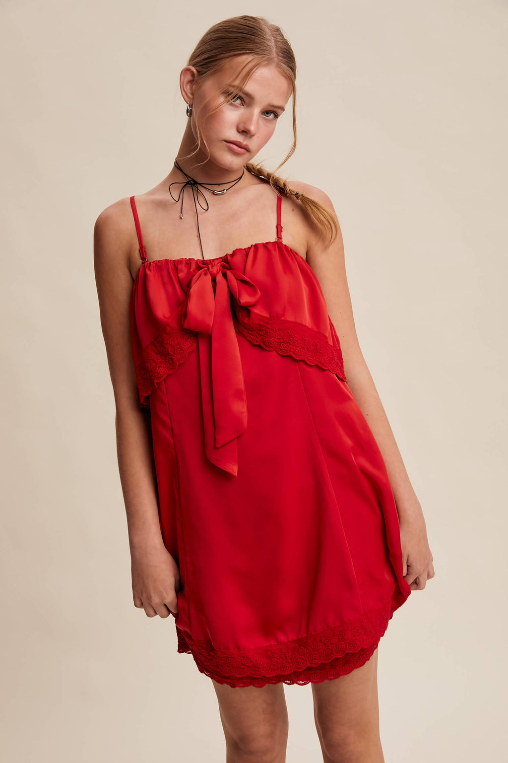 Bow Front Mini Dress