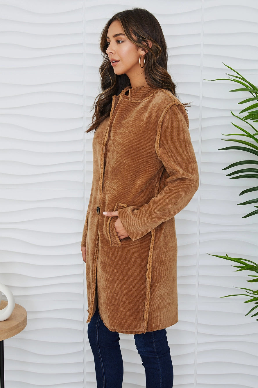Agata Soft Cord Car Coat
