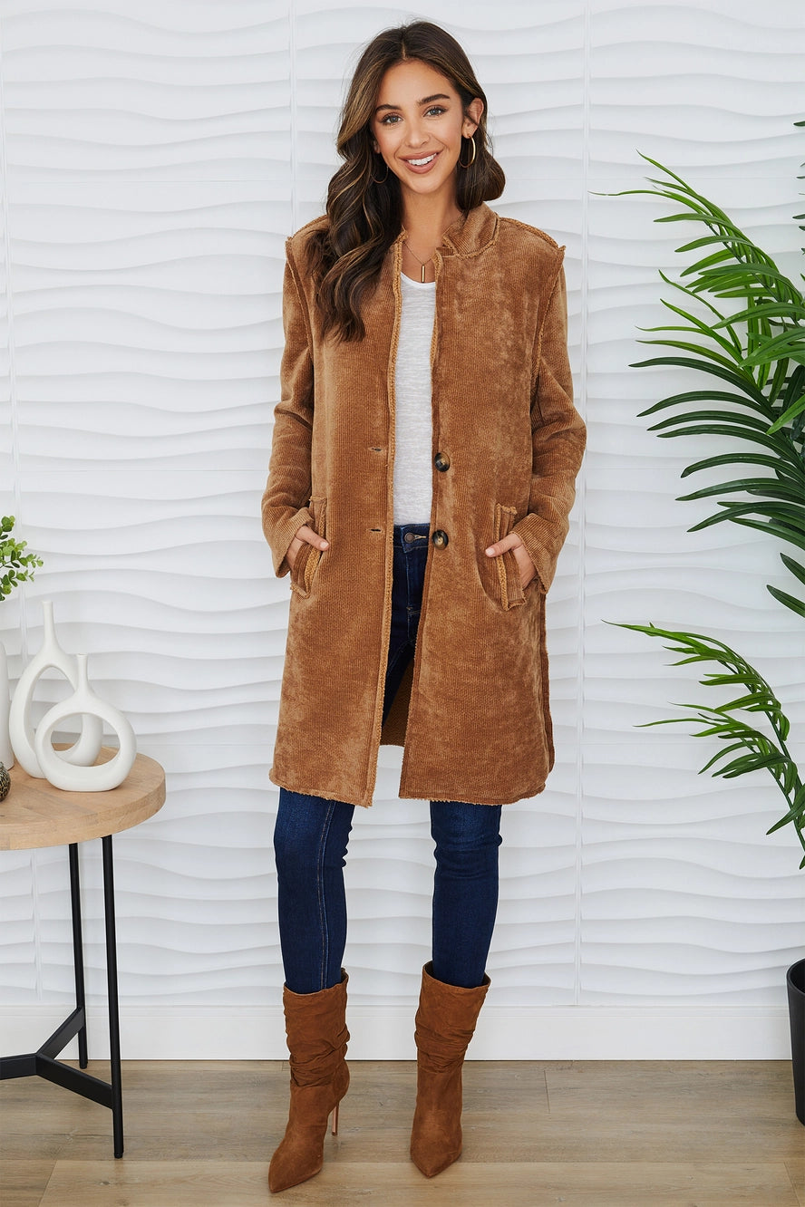 Agata Soft Cord Car Coat