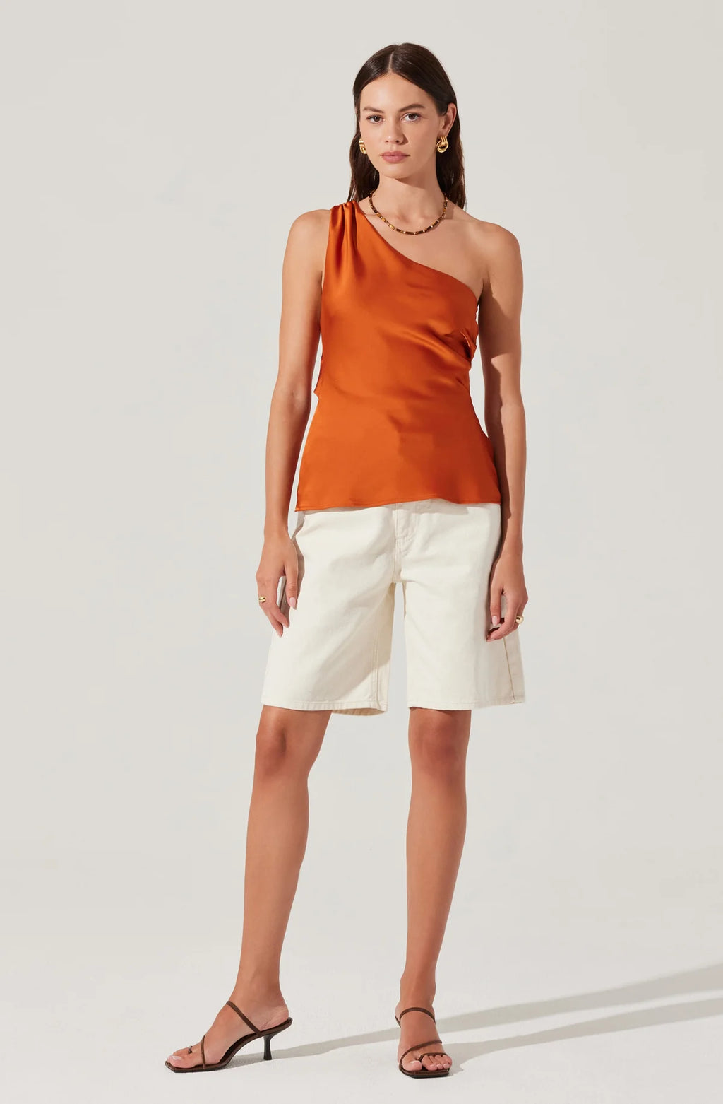 Francis Satin One Shoulder Top