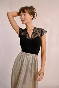 Marie Lace Shoulder Top