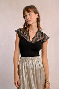 Marie Lace Shoulder Top