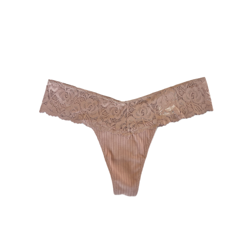 Ribbed Lace Thong