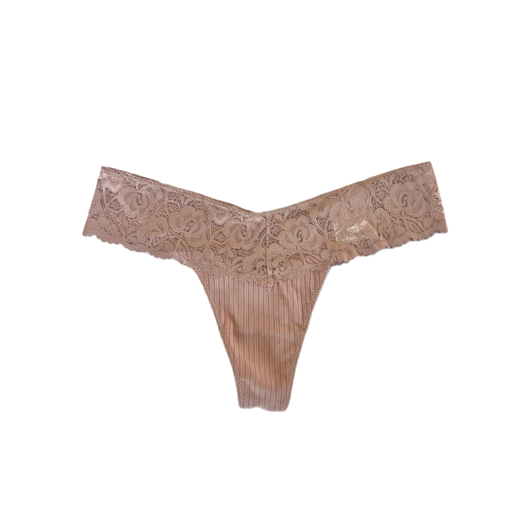 Ribbed Lace Thong