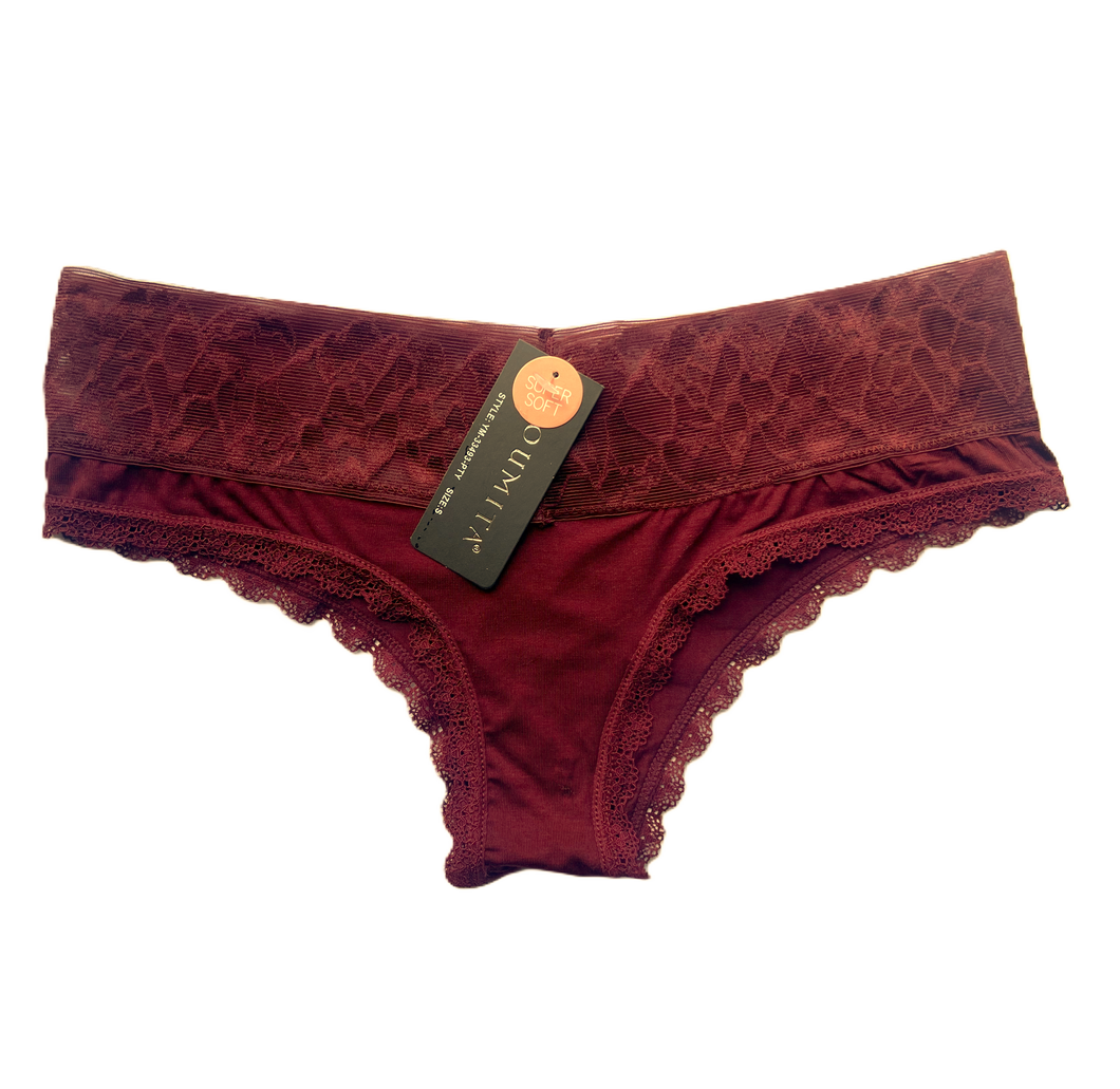 Bordeaux Lace Trim Panty