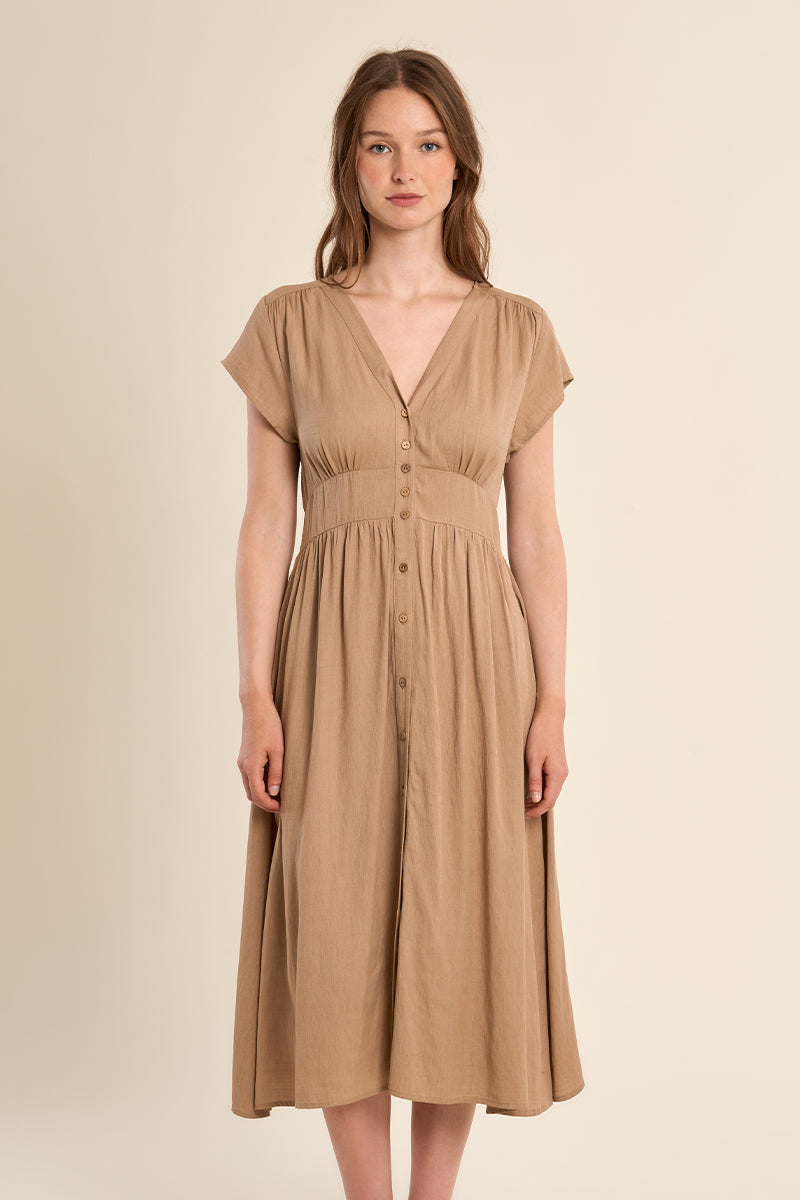 Iyana Button Down Midi Dress