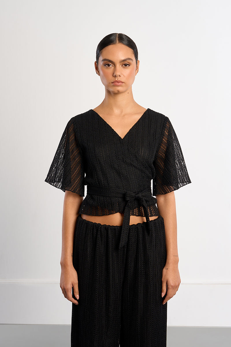 Solina Knit Wrap Top