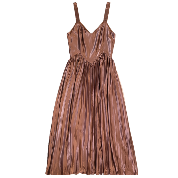 Bronzie Pleated Midi Dress